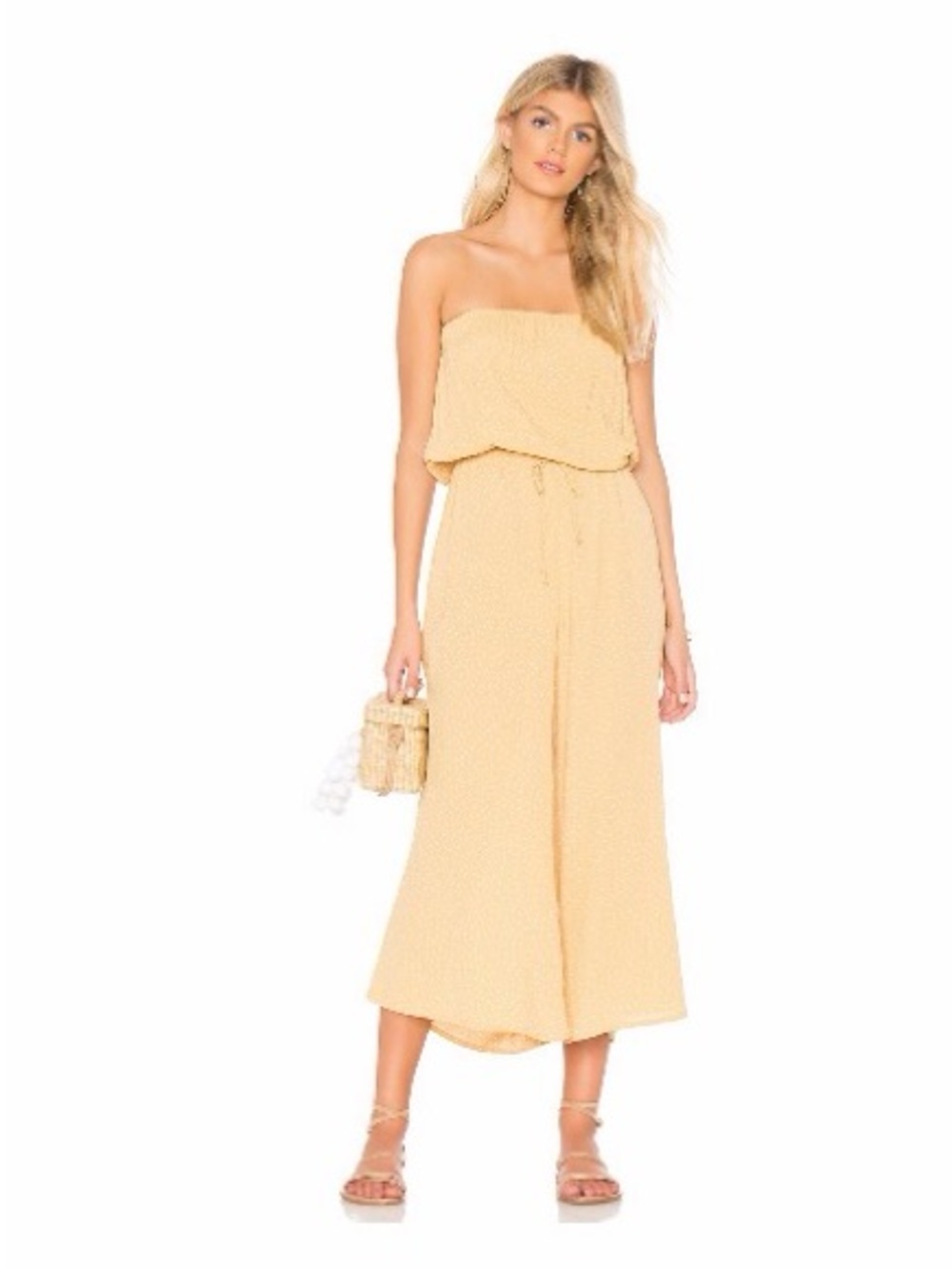 Blue Life Bell Jumpsuit in Yellow Dot